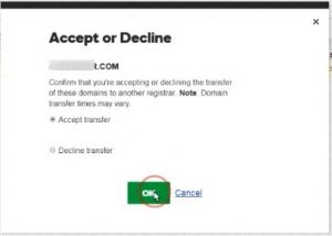 Đồng ý transfer khỏi godaddy