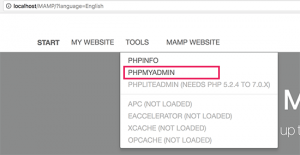 Hướng dẫn cài đặt WordPress trên Mac phpMyAdmin in MAMP