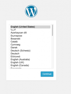 Hướng dẫn cài đặt WordPress trên Mac chọn ngôn ngữ