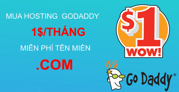 Mua hosting godaddy 1$/tháng miễn phí tên miền
